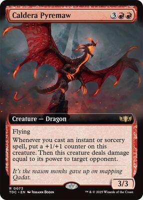Caldera Pyremaw (Extended Art) card from Commander: Tarkir: Dragonstorm