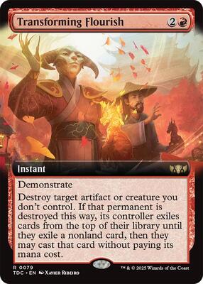 Transforming Flourish (Extended Art) card from Commander: Tarkir: Dragonstorm