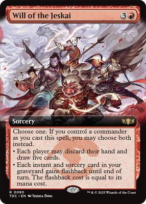 Will of the Jeskai (Extended Art) card from Commander: Tarkir: Dragonstorm