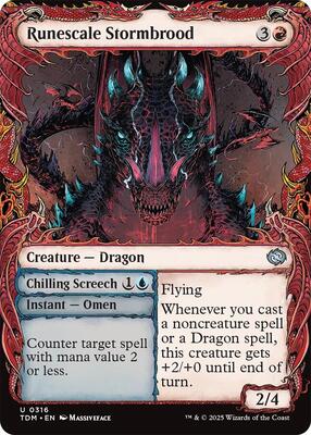 Runescale Stormbrood (Showcase) card from Tarkir: Dragonstorm