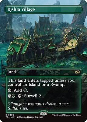 Kishla Village (Borderless) card from Tarkir: Dragonstorm