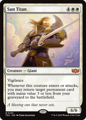 Sun Titan card from Commander: Tarkir: Dragonstorm