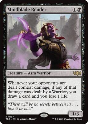 Mindblade Render card from Commander: Tarkir: Dragonstorm