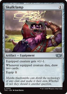 Skullclamp card from Commander: Tarkir: Dragonstorm