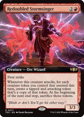 Redoubled Stormsinger (Extended Art) card from Commander: Tarkir: Dragonstorm