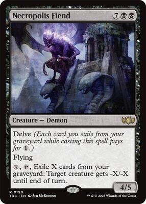 Necropolis Fiend card from Commander: Tarkir: Dragonstorm