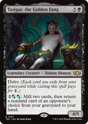 Tasigur, the Golden Fang card from Commander: Tarkir: Dragonstorm