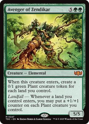 Avenger of Zendikar card from Commander: Tarkir: Dragonstorm