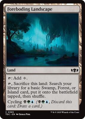 Foreboding Landscape card from Commander: Tarkir: Dragonstorm
