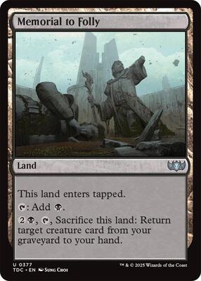 Memorial to Folly card from Commander: Tarkir: Dragonstorm