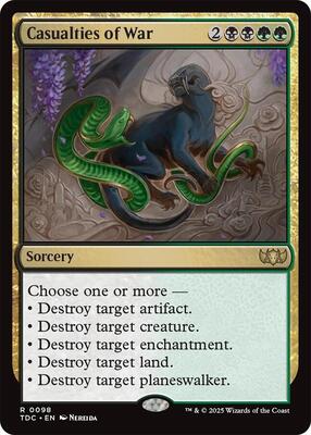 Casualties of War card from Commander: Tarkir: Dragonstorm
