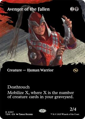 Avenger of the Fallen (Borderless) card from Tarkir: Dragonstorm