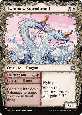 Twinmaw Stormbrood (Showcase) card from Tarkir: Dragonstorm