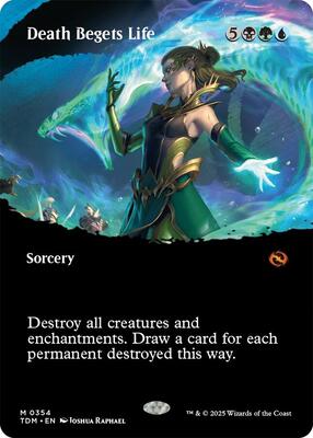 Death Begets Life (Borderless) card from Tarkir: Dragonstorm