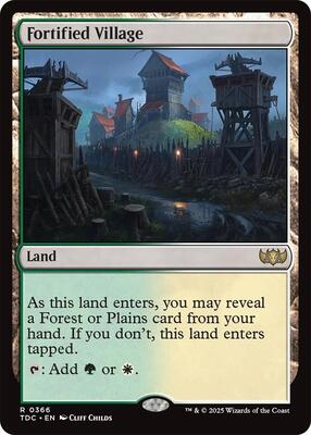Fortified Village card from Commander: Tarkir: Dragonstorm