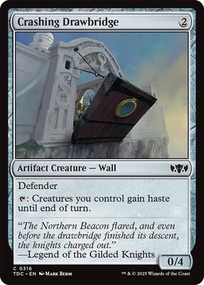 Crashing Drawbridge card from Commander: Tarkir: Dragonstorm