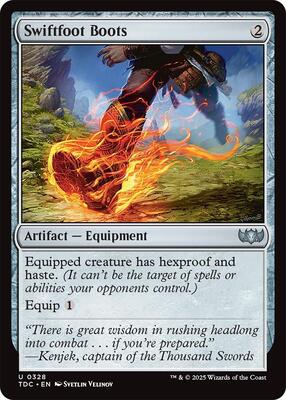 Swiftfoot Boots card from Commander: Tarkir: Dragonstorm