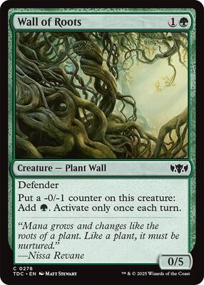 Wall of Roots card from Commander: Tarkir: Dragonstorm