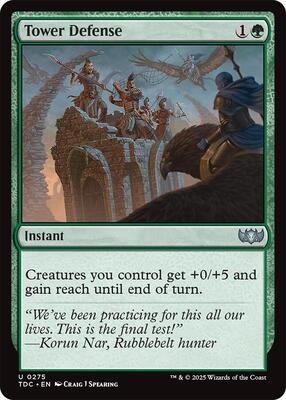 Tower Defense card from Commander: Tarkir: Dragonstorm