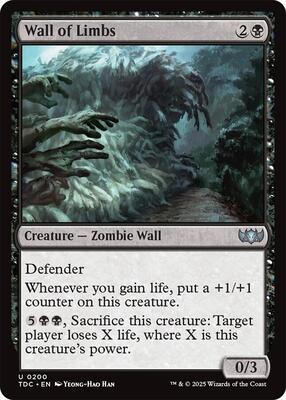 Wall of Limbs card from Commander: Tarkir: Dragonstorm