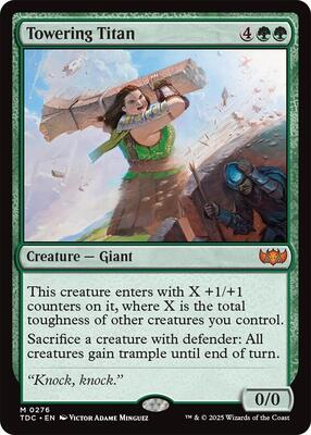 Towering Titan card from Commander: Tarkir: Dragonstorm