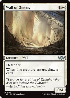 Wall of Omens card from Commander: Tarkir: Dragonstorm