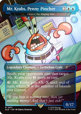 Mr. Krabs, Penny Pincher - Charix, the Raging Isle (Rainbow Foil) card from Secret Lair Drop Series