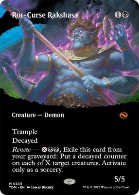 Rot-Curse Rakshasa (Borderless) card from Tarkir: Dragonstorm