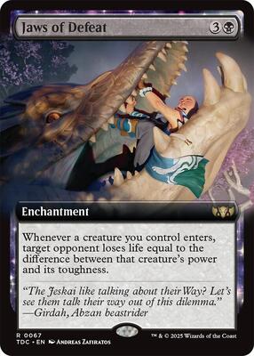 Jaws of Defeat (Extended Art) card from Commander: Tarkir: Dragonstorm