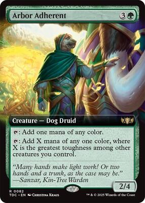 Arbor Adherent (Extended Art) card from Commander: Tarkir: Dragonstorm
