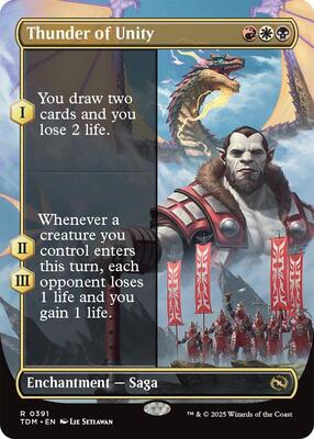 Thunder of Unity (Borderless) card from Tarkir: Dragonstorm