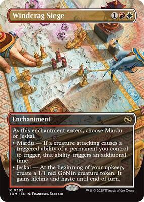 Windcrag Siege (Borderless) card from Tarkir: Dragonstorm