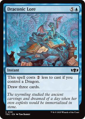Draconic Lore card from Commander: Tarkir: Dragonstorm