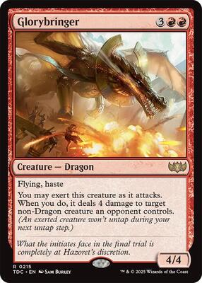 Glorybringer card from Commander: Tarkir: Dragonstorm