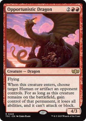 Opportunistic Dragon card from Commander: Tarkir: Dragonstorm
