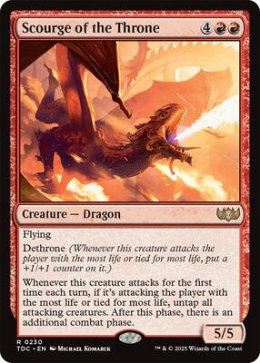 Scourge of the Throne card from Commander: Tarkir: Dragonstorm