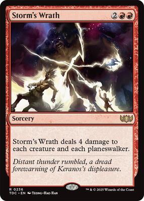 Storm's Wrath card from Commander: Tarkir: Dragonstorm