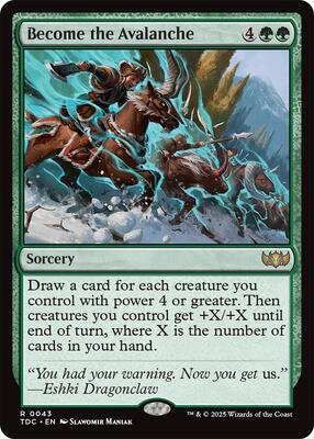 Become the Avalanche card from Commander: Tarkir: Dragonstorm