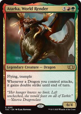 Atarka, World Render card from Commander: Tarkir: Dragonstorm