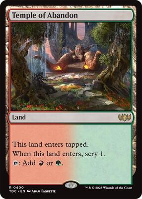 Temple of Abandon card from Commander: Tarkir: Dragonstorm