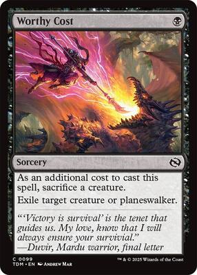 Worthy Cost card from Tarkir: Dragonstorm