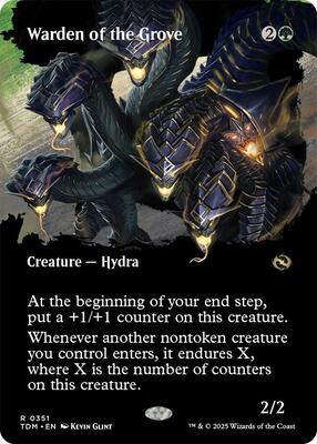 Warden of the Grove (Borderless) card from Tarkir: Dragonstorm