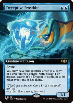 Deceptive Frostkite (Extended Art) card from Commander: Tarkir: Dragonstorm