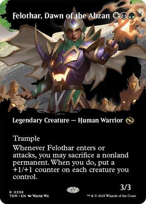 Felothar, Dawn of the Abzan (Borderless) card from Tarkir: Dragonstorm