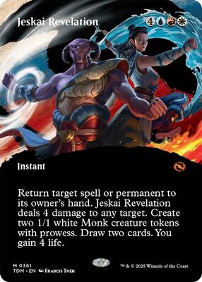 Jeskai Revelation (Borderless) card from Tarkir: Dragonstorm