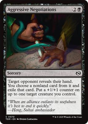 Aggressive Negotiations card from Tarkir: Dragonstorm