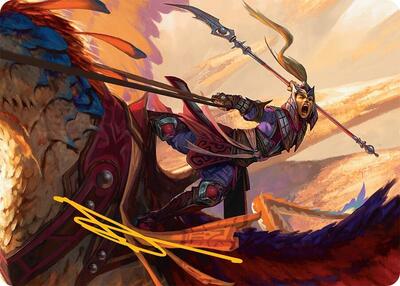 Dragonback Lancer Art Card (3/54) (Gold-Stamped Signature) card from Art Series: Tarkir: Dragonstorm