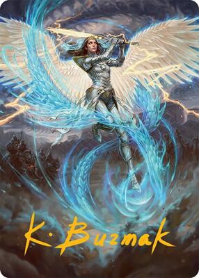 Elspeth, Storm Slayer Art Card (49/54) (Gold-Stamped Signature) card from Art Series: Tarkir: Dragonstorm