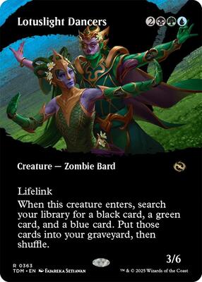 Lotuslight Dancers (Borderless) card from Tarkir: Dragonstorm