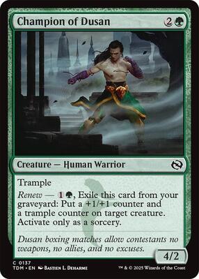 Champion of Dusan card from Tarkir: Dragonstorm